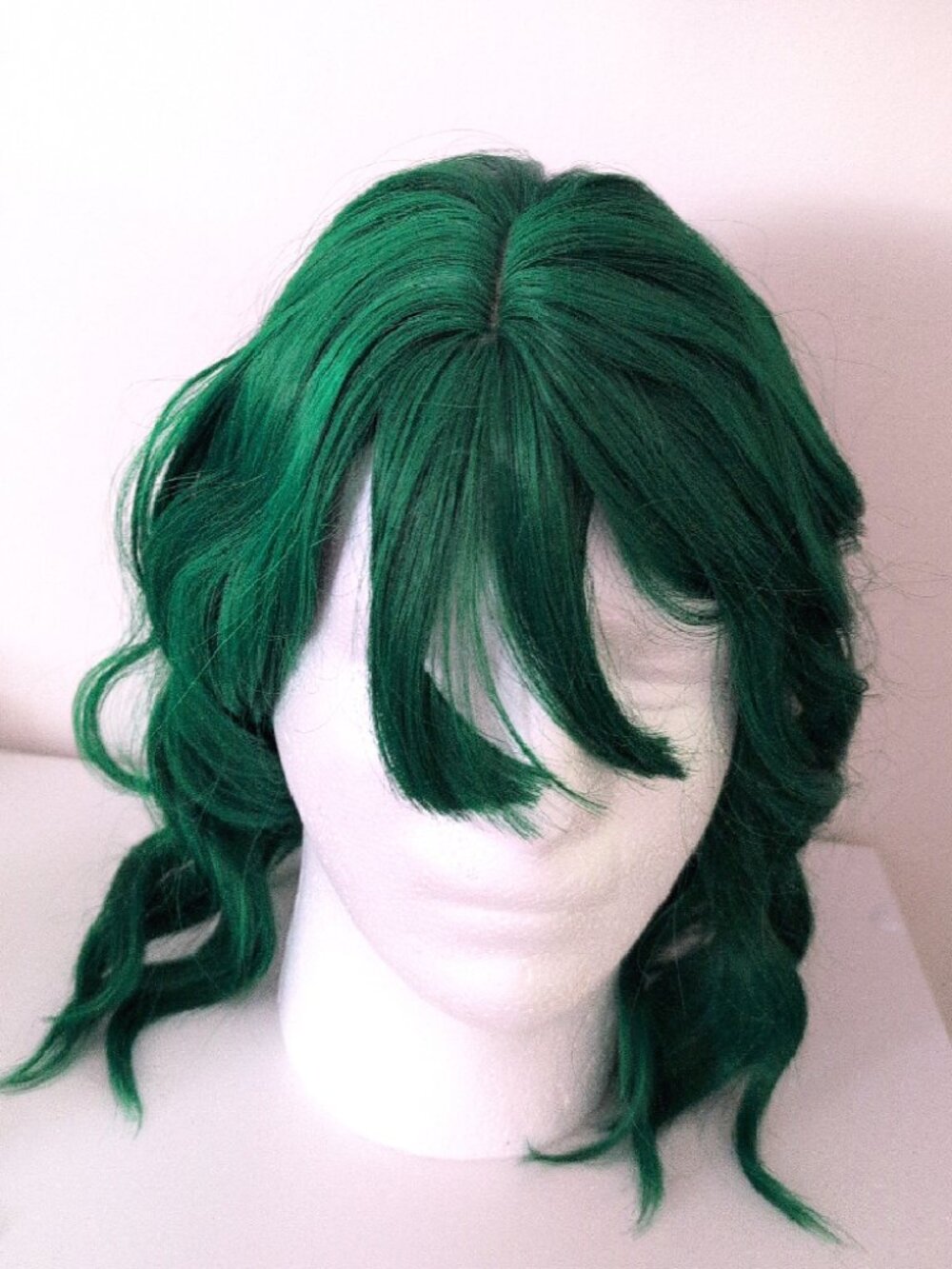 Green Wig Synthetic Hair Weft Curly Costume Wavy 13 INCHES Yuuka Kazami Cosplay